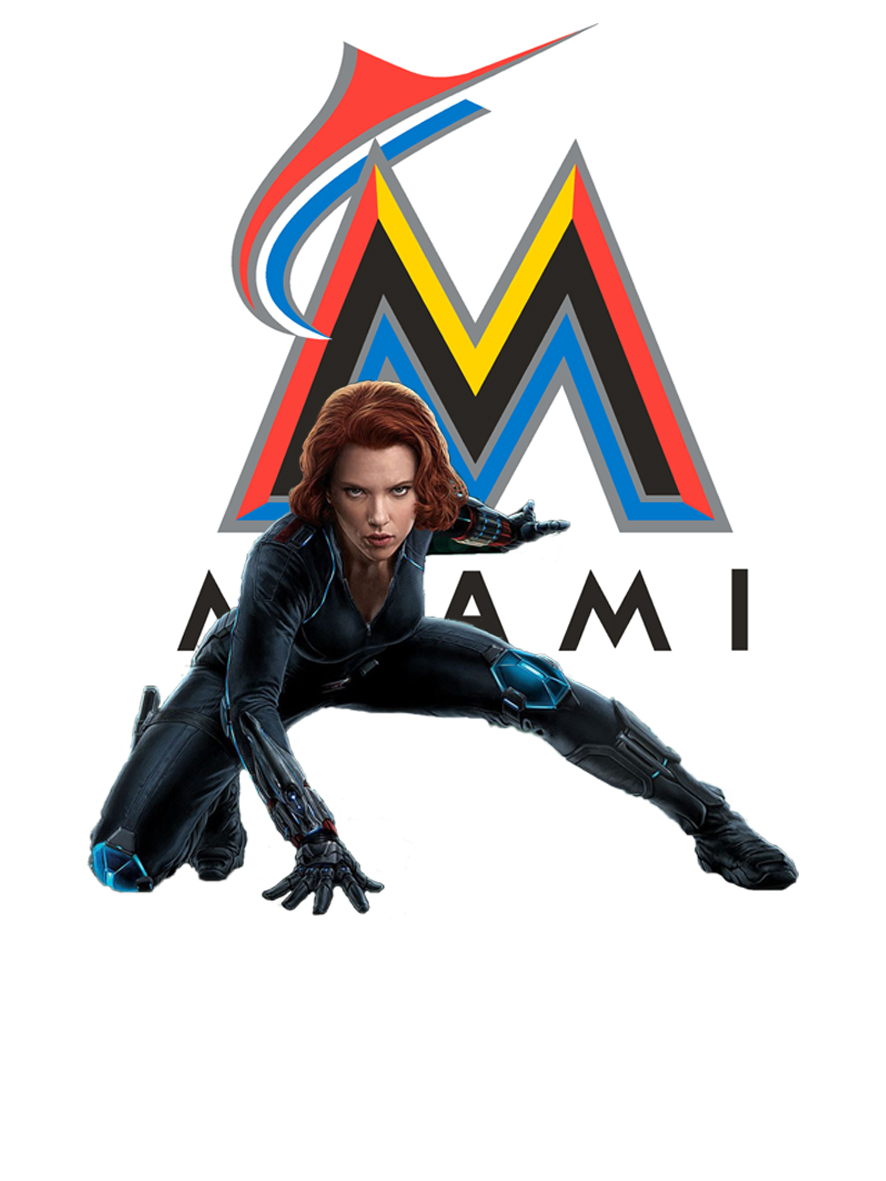 Miami Marlins Black Widow Logo vinyl decal